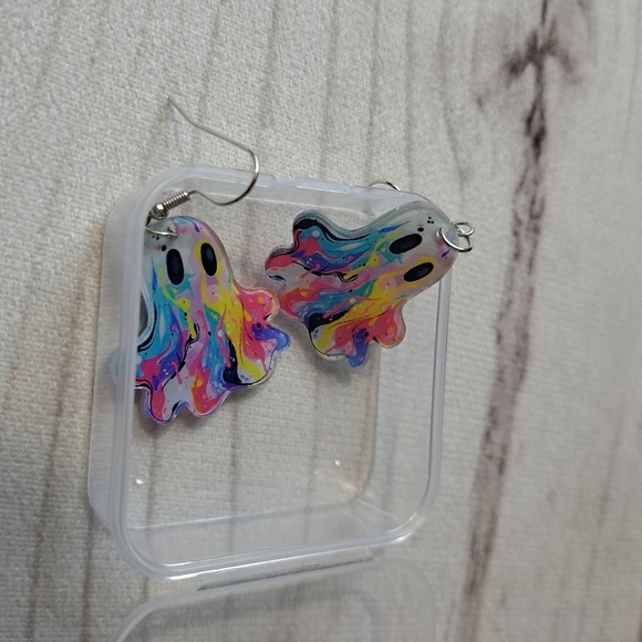 Colorful Ghost Earrings - Picture 4 of 5
